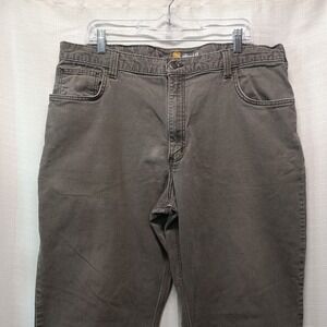Carhartt Rugged Flex Relaxed Fit Canvas 5 Pocket Work Pant Men's 40x34 Gray